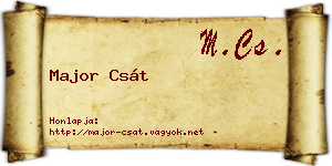 Major Csát névjegykártya